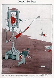 Heath Robinson Metal Print Collection: Lessons by Post by William Heath Robinson