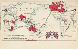 Maps Photo Mug Collection: Map of British Empire showing international cable