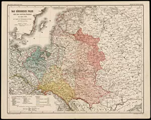 Posters Canvas Print Collection: Map / Europe / Poland 1772
