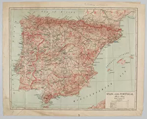 Maps Fine Art Print Collection: Map - Spain and Portugal, 1807-1814
