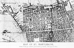 Paddington Fine Art Print Collection: Map of St Marylebone, London