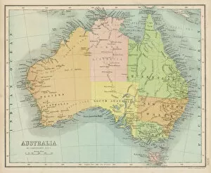 Related Images Cushion Collection: Maps / Australia 1860S