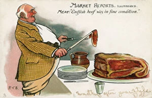 Related Images Photographic Print Collection: Market Reports - English Country Squire carves the beef