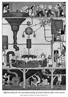 Contraptions Collection: Mixing treated asbestos fibre, Heath Robinson machine