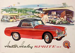 Racing Collection: Poster advertising Austin Healey Sprite MK II