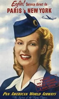 Stewardess Collection: Poster advertising Pan American World Airways