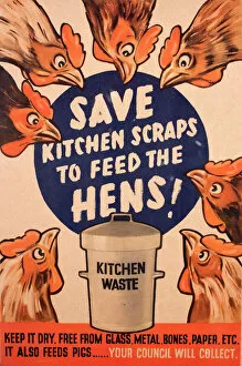 Hens Collection: Poster: Save kitchen scraps to feed the hens
