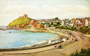 Coastal landscapes Photo Mug Collection: Promenade and Castle, Criccieth, Gwynedd, Wales