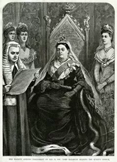 Ceremony Collection: Queen Victoria opening Parliament 1886
