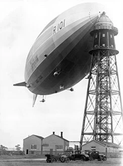 Parked Collection: R101 airship on mooring mast