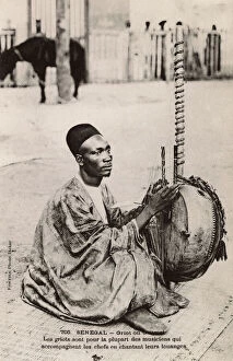Mali Metal Print Collection: Senegal - Griot playing a Kora