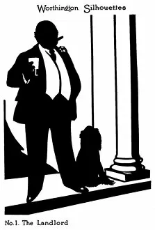 Plump Collection: Silhouette of a landlord and his dog