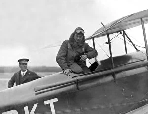 Rudder Collection: Sir Alan Cobham with his de Havilland DH. 60 Moth biplane