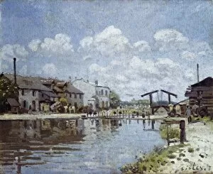 Paintings Antique Framed Print Collection: SISLEY, Alfred (1839-1899). The Canal Saint-Martin