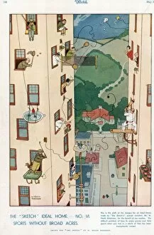 Heath Robinson Metal Print Collection: The Sketch Ideal Home No. VI. Sports Without Broad Acres by