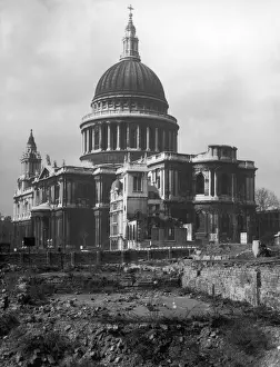St Pauls Cathedral Print after the Blitz