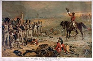 Historical paintings or illustrations related to Waterloo Collection: The Last Stand of the Imperial Guards at Waterloo
