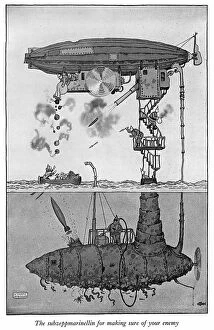 Postcard Photographic Print Collection: The Subzeppmarinellin by Heath Robinson, WW1 cartoon