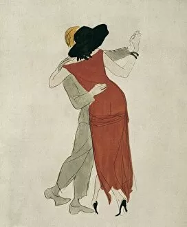Attire Collection: Tango. Watercolor by Marcel Vertes (1895-1961) published