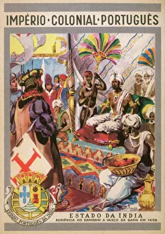 Colonial trade and commerce Fine Art Print Collection: Vasco da Gama in India