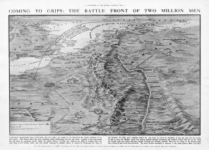 Maps Canvas Print Collection: The Western Front battleground - map of August 1914
