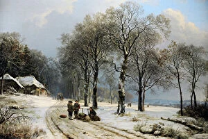 Contemporary landscape paintings Jigsaw Puzzle Collection: Winter Landscape, 1835-1838, by Barend Cornelis Koekkoek (18