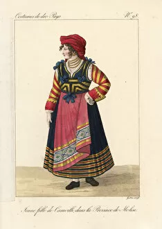 Georges Collection: Young girl of Carovilli, Molise, Italy, 19th century