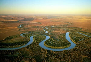 Scenic landscapes Poster Print Collection: Aerial - Murray River and its meanders - between Wentworth (NSW) and Renmark