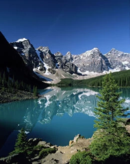 Related Images Photographic Print Collection: Canada - Moraine Lake and Valley of the Ten Peaks Banff National Park, Alberta. SX323