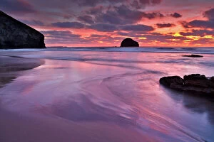 Landscape paintings Mouse Mat Collection: Trebarwith Strand