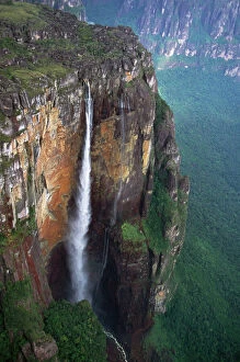 Scenic landscapes Poster Print Collection: Venezuela - aerial Angel Falls. Canaima National Park, Bolivar State