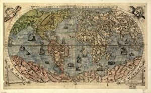 Related Images Cushion Collection: 16th century world map
