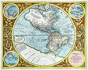 Maps Greetings Card Collection: 17th century map of the New World