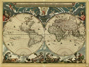 Africa Collection: 17th century world map