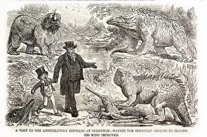 Gharials Collection: 1855 Punch Dinosaurs Crystal Palace
