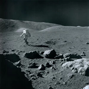 Space Walk Framed Print Collection: Apollo 17 astronaut