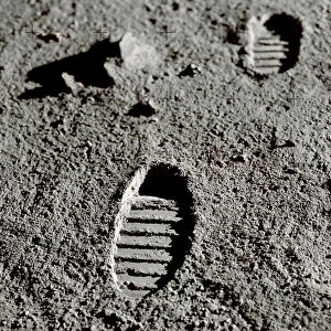 Astronauts Cushion Collection: Astronaut footprints on the Moon
