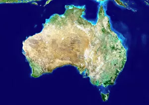 Perth Canvas Print Collection: Australia, satellite image
