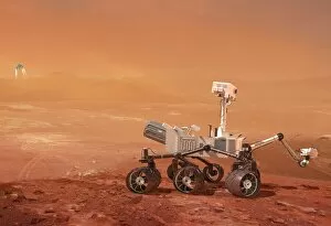 Related Images Greetings Card Collection: Curiosity rover on Mars, artwork