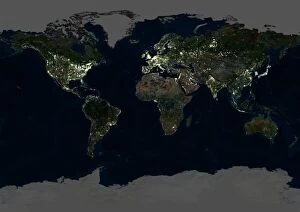Africa Collection: Whole Earth at night, satellite image