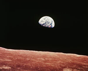 Related Images Collection: Earthrise as seen from above surface of the moon
