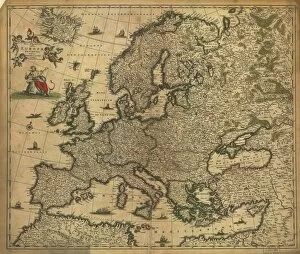 Maps Canvas Print Collection: Map of Europe, 1700