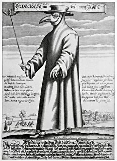 Caricatures Photographic Print Collection: Plague doctor, 17th century artwork