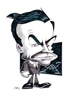 Black and white artwork Poster Print Collection: Richard Feynman, caricature C015 / 6715