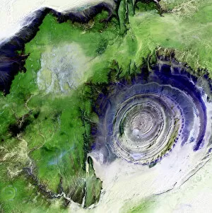 Related Images Collection: Richat Structure, satellite image