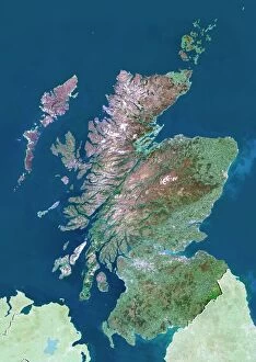 Scotland Metal Print Collection: Scotland, UK, satellite image