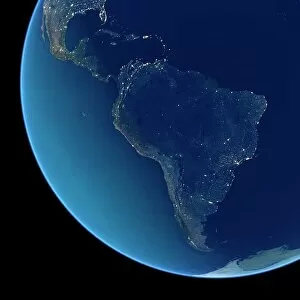 Density Collection: South America at night, satellite image