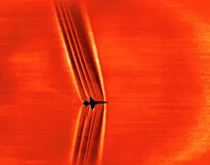 Related Images Collection: Supersonic shock waves, Schlieren image
