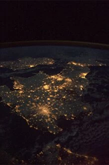 Astronauts Metal Print Collection: UK at night from space