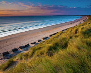 Peaceful Collection: England, Northumberland, Druridge Bay. A dramatic expanse of sand dunes fringing the picturesque